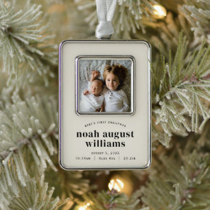 minimal classic baby's first keepsake frame silver plated framed ornament
