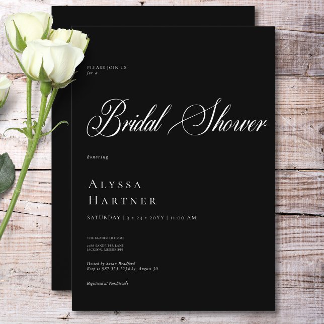 Minimal Classic Black & White Bridal Shower Invitation (Minimal Classic Black & White Bridal Shower Invitation)