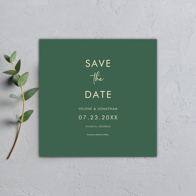 Minimal Classic Formal Modern Elegant Wedding Save The Date (Minimal Classic Sage Green Wedding Save The Date)