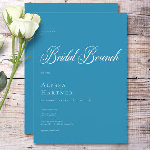 Minimal Classic French Blue & White Bridal Brunch Invitation