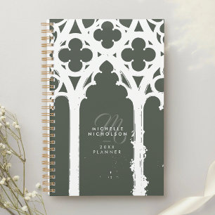 Minimal Classic Gothic Window Typography Olive Planner