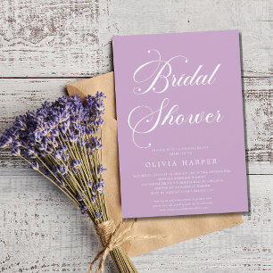 Minimal Classic Lavender Lilac  Script  Invitation