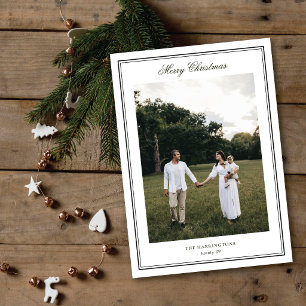 Minimal Classic Merry Christmas Simple Border Holiday Card