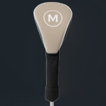 Minimal Classic Monogram Beige Golf Head Cover<br><div class="desc">Modern Monogrammed Classic Golf Head Covers Minimalist Monogram Initial Emblem Beige White. Perfect as father's day gifts for dad,  gifts for grandfather,  husband and more.</div>