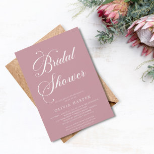 Minimal Classic Rose Gold Script Invitation