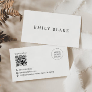Minimal Classic Scannable QR code Business Card