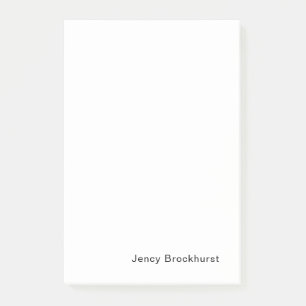 Minimal Classic White Masculine Design Post-it Notes