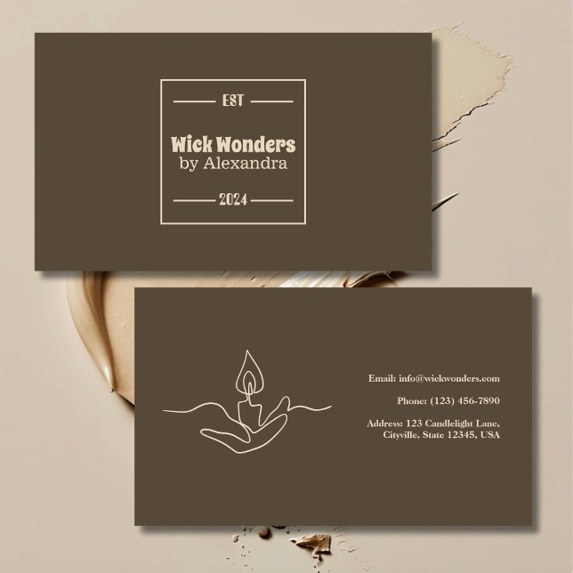 Minimal Classical Apothecary Candle Business Card (Creator Uploaded)