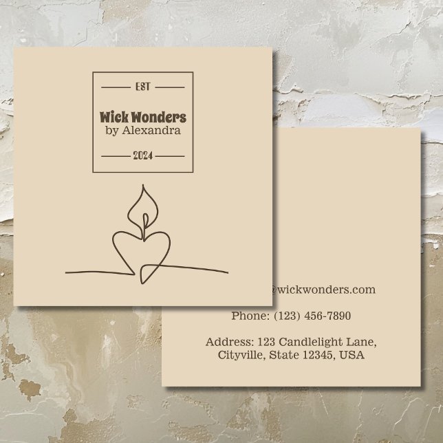 Minimal Classical Apothecary Candle Square Business Card (Creator Uploaded)