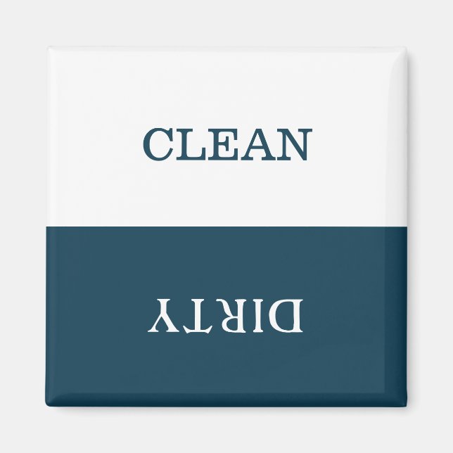 Minimal Clean Dirty Dishwasher Sign Magnet (Front)