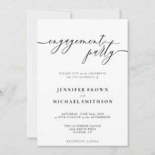Minimal Clean Modern wedding Engagement Party Invitation