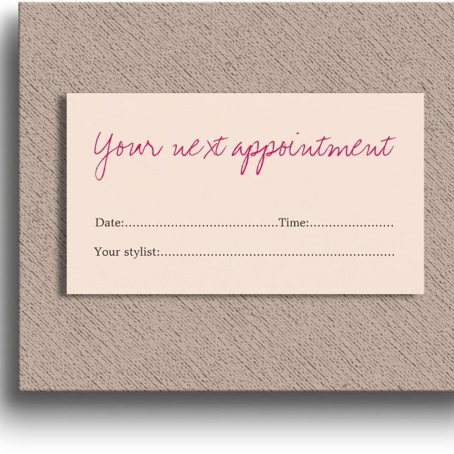Minimal Clean Pastel Pink Beauty Appointment Card (Creator Uploaded)