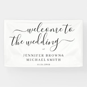 Minimal Clean Simple Formal Welcome Wedding Banner