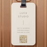 Minimal Clean Simple Modern QR Code Gold and Cream