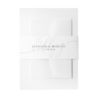 Minimal Clean Simple Monogram Name Invitation Belly Band