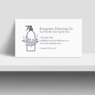 Minimal Cleaning Services Modern House Cleaning Business Card