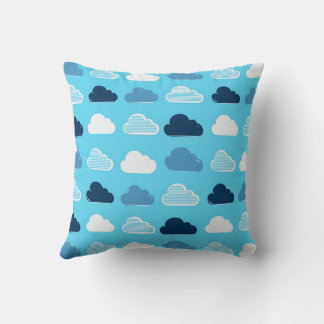 Minimal Clouds Pattern – Blue Sky Vibes Cushion