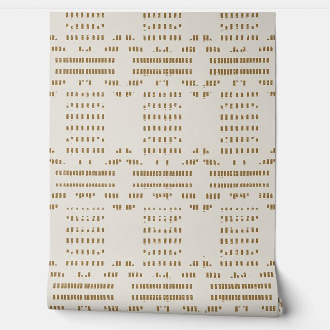 Minimal Coastal Abstract mudcloth boho rustic  Wallpaper (Unrolling)