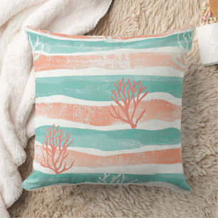 Minimal Coastal Coral Pattern Cushion