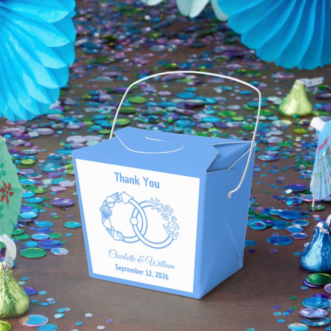 Minimal Coastal Interlocking Rings Favour Box (Party)