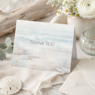 Minimal Coastal Watercolor  Thank You Card