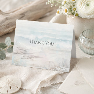 Minimal Coastal Watercolor Thank You Card