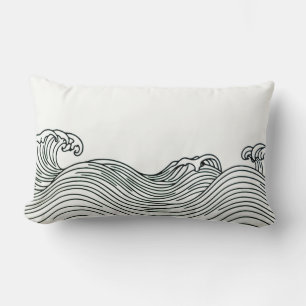 Minimal Coastal Waves Lumbar Cushion
