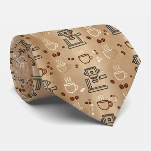 Minimal Coffee Culture Pattern Tie