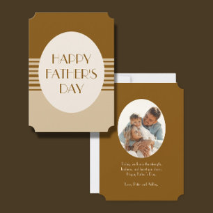 Minimal Coffee Striped DIY Photo Father's Day Card