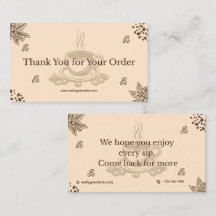 Minimal Coffee Thank You Card Brown Elegant