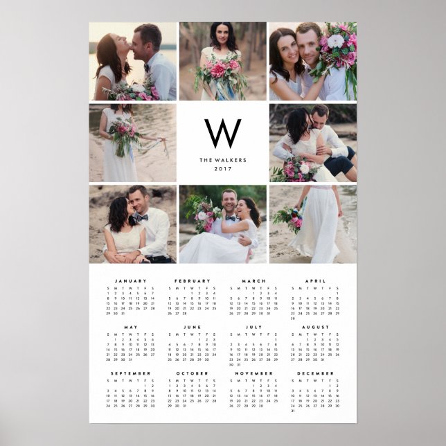 Minimal Collage 16x24 2017 Yearly Photo Calendar Poster (Front)