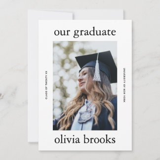 Minimal College Graduation Photo Announcement