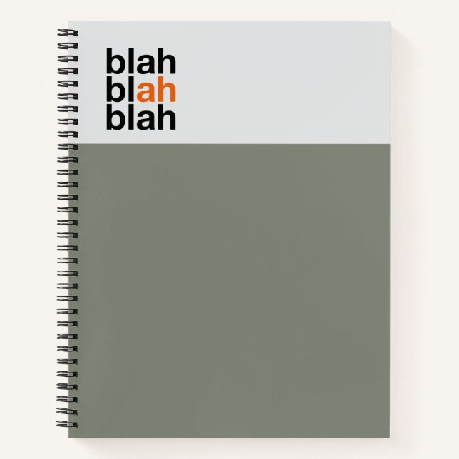 Minimal Color Block Notebook – Blah Blah Blah (Front)
