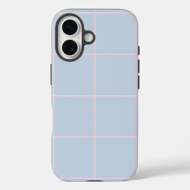 Minimal Color Grid Check Pattern Case-Mate iPhone Case (Back)