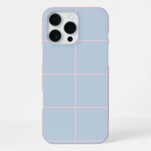 Minimal Color Grid Check Pattern iPhone Case (Back)