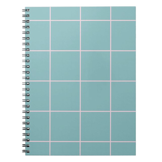 Minimal Color Grid Check Pattern Notebook (Front)