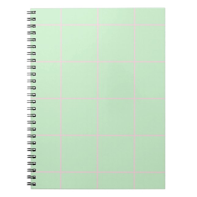 Minimal Color Grid Check Pattern Notebook (Front)