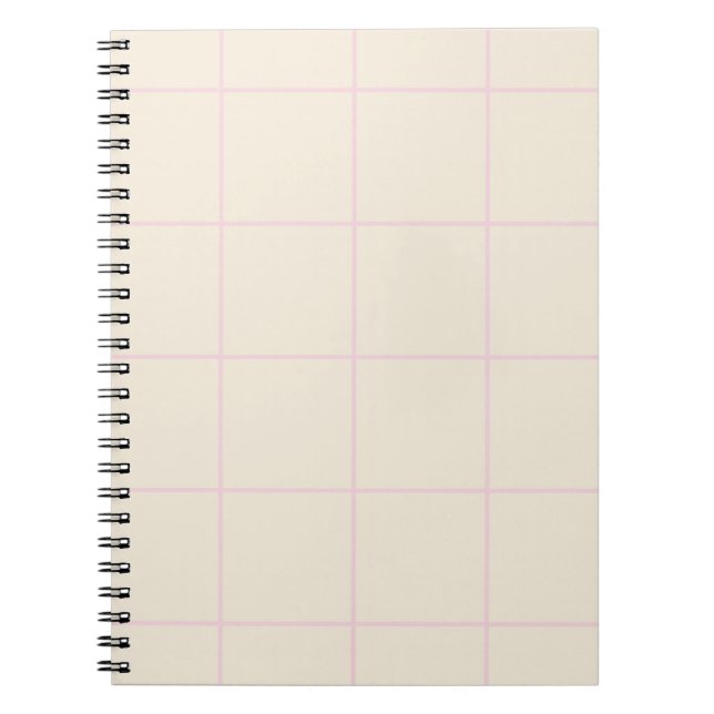 Minimal Color Grid Check Pattern Notebook (Front)