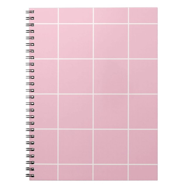 Minimal Color Grid Check Pattern Notebook (Front)
