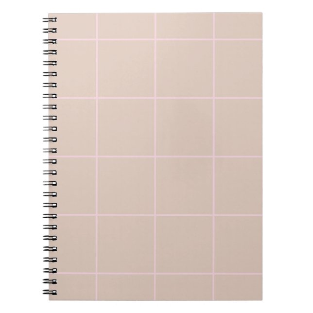 Minimal Color Grid Check Pattern Notebook (Front)