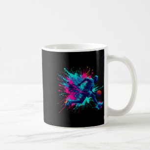 Minimal Colorful Paints Splash Basketball Ball Coffee Mug