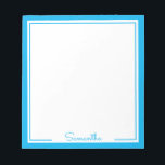 Minimal Colour Border Personalised Name Notepad<br><div class="desc">Simple and elegant personalised notepad design. Easy to use template. Just type in your own name to make it your own. Two Square Border style design with other colours available. Great for custom office,  school,  or personal stationery.</div>