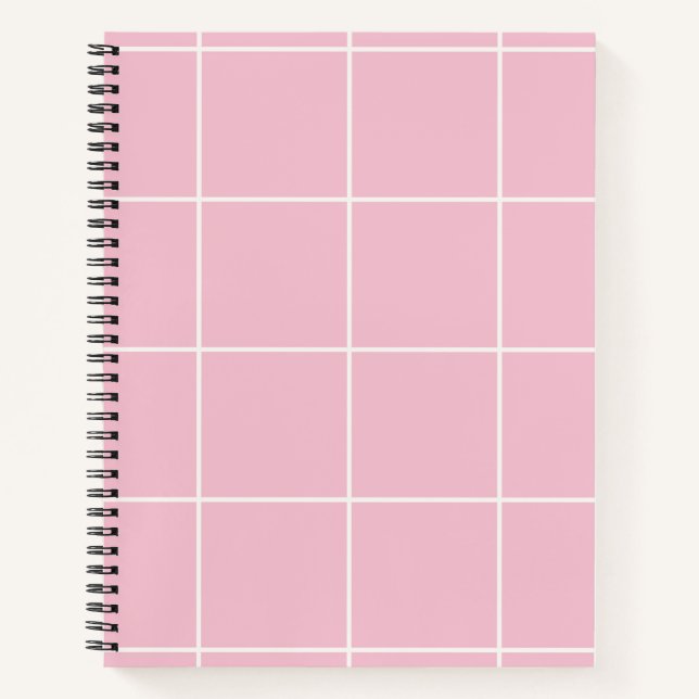 Minimal Colour Grid Check Pattern Notebook (Front)