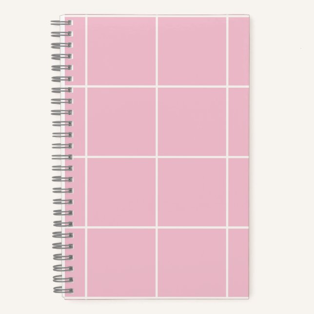 Minimal Colour Grid Check Pattern Notebook (Front)