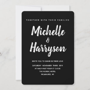 Minimal Colour   Total Black   Wedding Invitation
