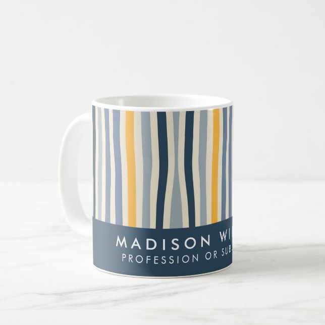 Minimal Coloured Lines Coffee Mug (Front Left)