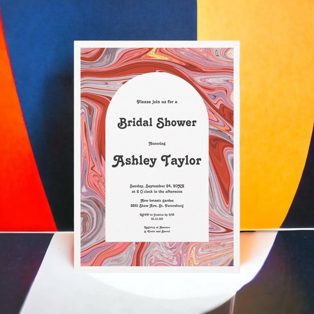 Minimal Colourful Artistic Abstract Bridal Shower Invitation (Creator Uploaded)