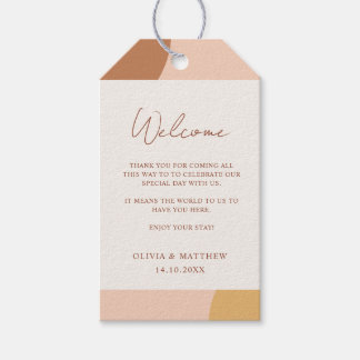 Minimal Colourful Boho Arches Welcome Wedding Gift Tags