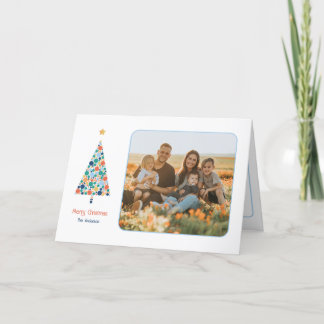 Minimal colourful Christmas tree Christmas card