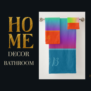 minimal colourful lgbtq gay pride month bath towel set